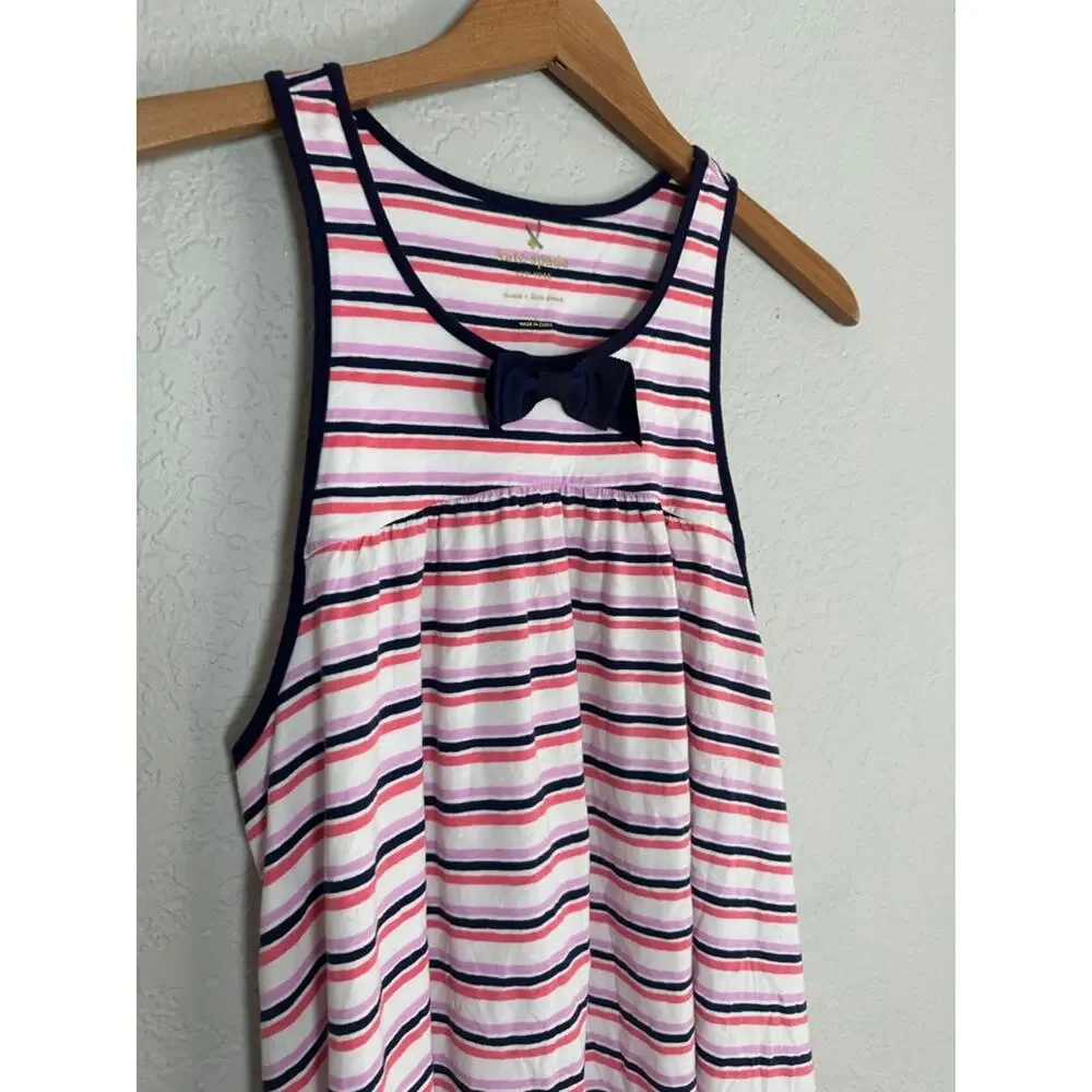 kate spade Tank Top Stripe Pink Purple White Bow Girly Feminine Summer Swing